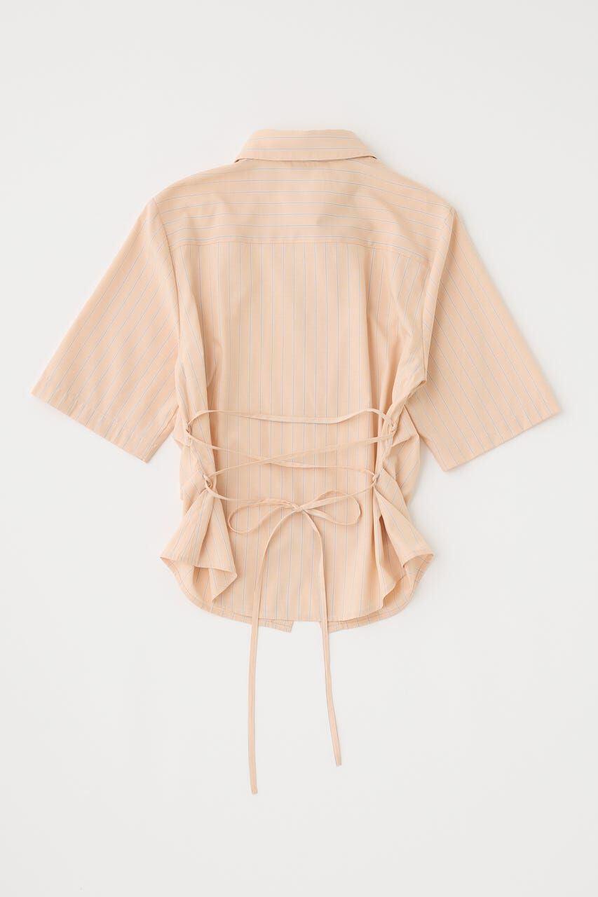 MOUSSY「STRIPE BACK LACE UP シャツ」|シャツ・ブラウス|