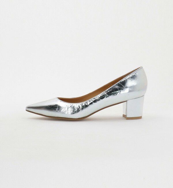 UNITED ARROWS「ポインテッドトゥ チャンキーパンプス」|パンプス|SILVER