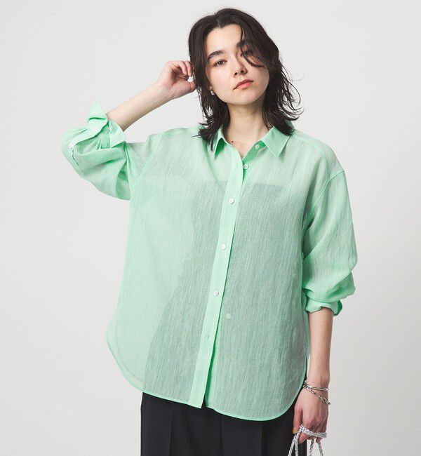 UNITED ARROWS green label relaxing「［size SHORTあり］ラミーライク ロングスリーブシャツ 通気性」|シャツ・ブラウス|