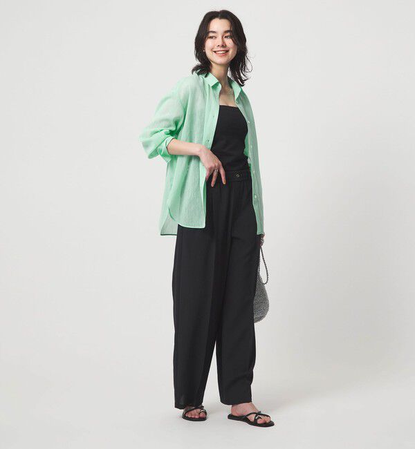UNITED ARROWS green label relaxing「［size SHORTあり］ラミーライク ロングスリーブシャツ 通気性」|シャツ・ブラウス|