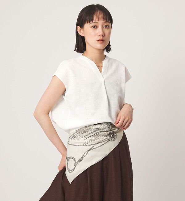 UNITED ARROWS green label relaxing「サッカー タック フレンチスリーブ カットソー UVカット」|Tシャツ・カットソー|