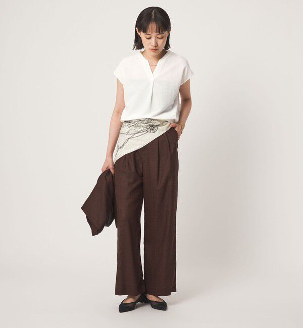 UNITED ARROWS green label relaxing「サッカー タック フレンチスリーブ カットソー UVカット」|Tシャツ・カットソー|