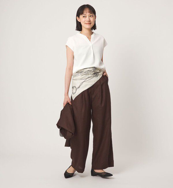 UNITED ARROWS green label relaxing「サッカー タック フレンチスリーブ カットソー UVカット」|Tシャツ・カットソー|