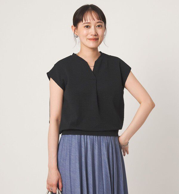 UNITED ARROWS green label relaxing「サッカー タック フレンチスリーブ カットソー UVカット」|Tシャツ・カットソー|