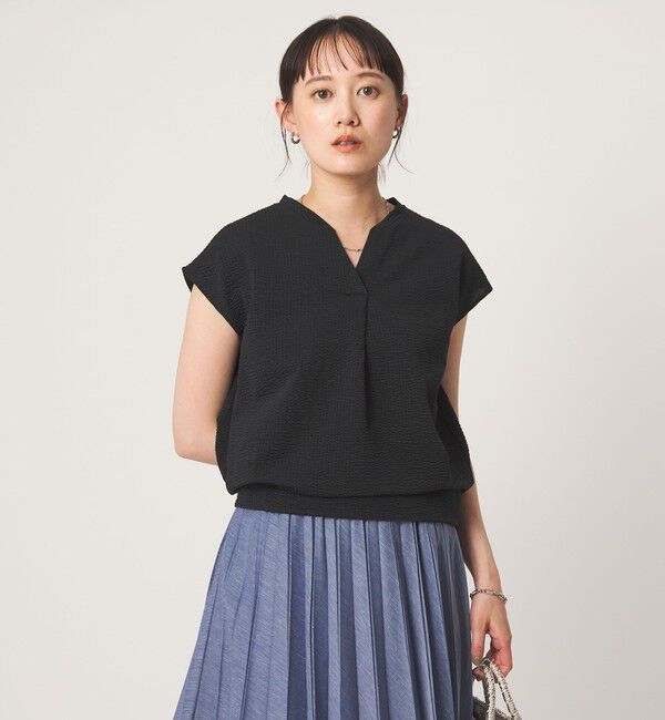 UNITED ARROWS green label relaxing「サッカー タック フレンチスリーブ カットソー UVカット」|Tシャツ・カットソー|