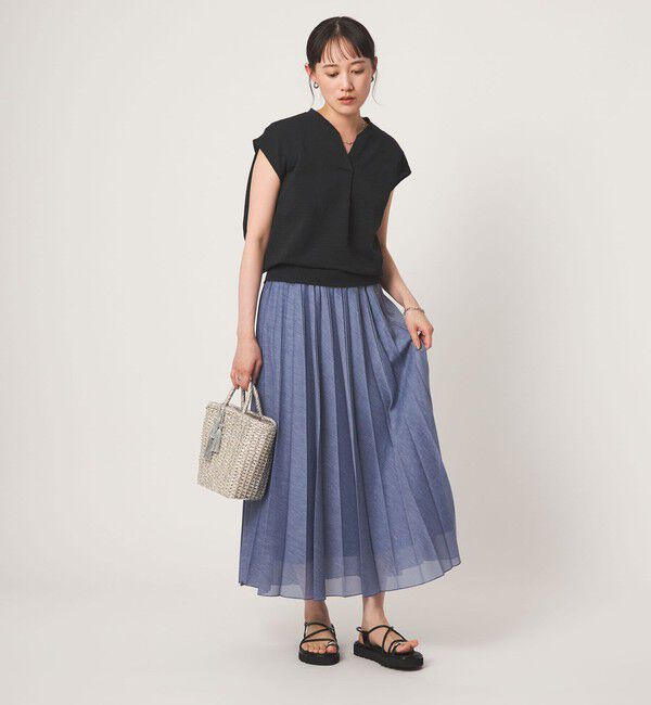 UNITED ARROWS green label relaxing「サッカー タック フレンチスリーブ カットソー UVカット」|Tシャツ・カットソー|