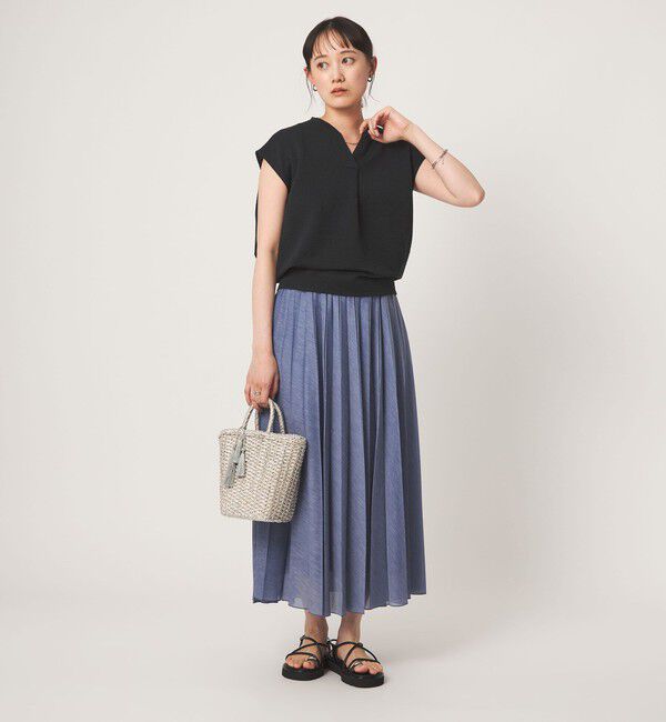 UNITED ARROWS green label relaxing「サッカー タック フレンチスリーブ カットソー UVカット」|Tシャツ・カットソー|
