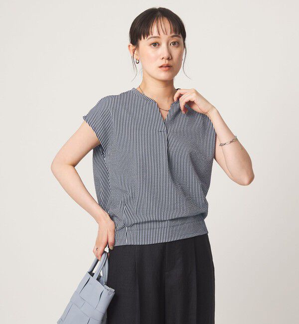 UNITED ARROWS green label relaxing「サッカー タック フレンチスリーブ カットソー UVカット」|Tシャツ・カットソー|COBALT