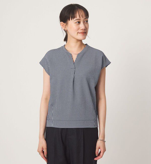 UNITED ARROWS green label relaxing「サッカー タック フレンチスリーブ カットソー UVカット」|Tシャツ・カットソー|