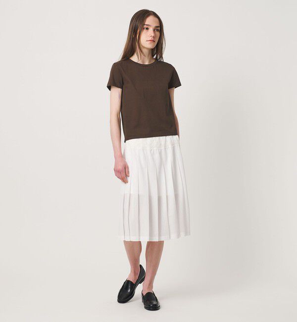 ATTISESSION「＜ATTISESSION＞メッシュ レース プリーツ スカート」|スカート|WHITE