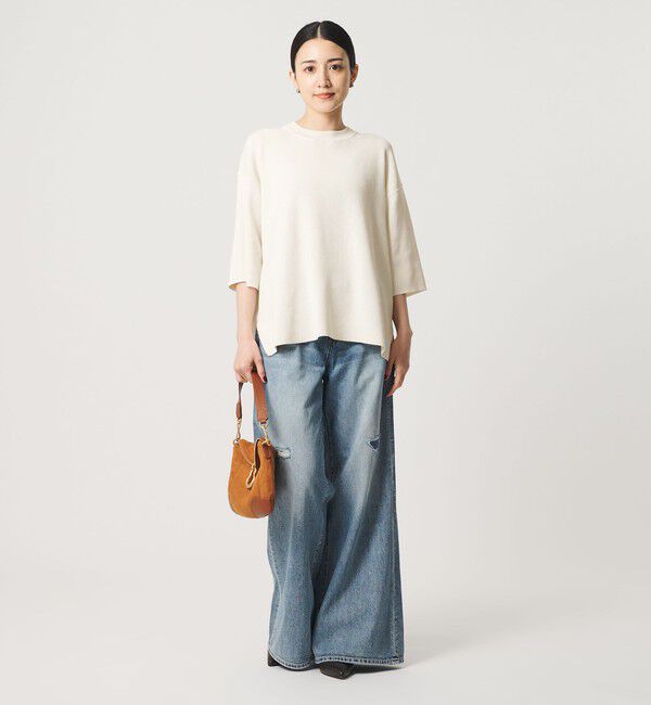 BEAUTY&YOUTH UNITED ARROWS「コットンポリエステル ハーフスリーブ ニットプルオーバー ウォッシャブル」|ニット・セーター|