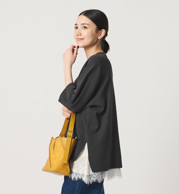 BEAUTY&YOUTH UNITED ARROWS「コットンポリエステル ハーフスリーブ ニットプルオーバー ウォッシャブル」|ニット・セーター|DK.GRAY