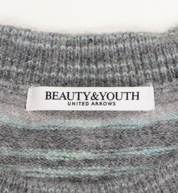 BEAUTY&YOUTH UNITED ARROWS「アルパカブレンド フェザーヤーン ボーダー ニットプルオーバー」|ニット・セーター|