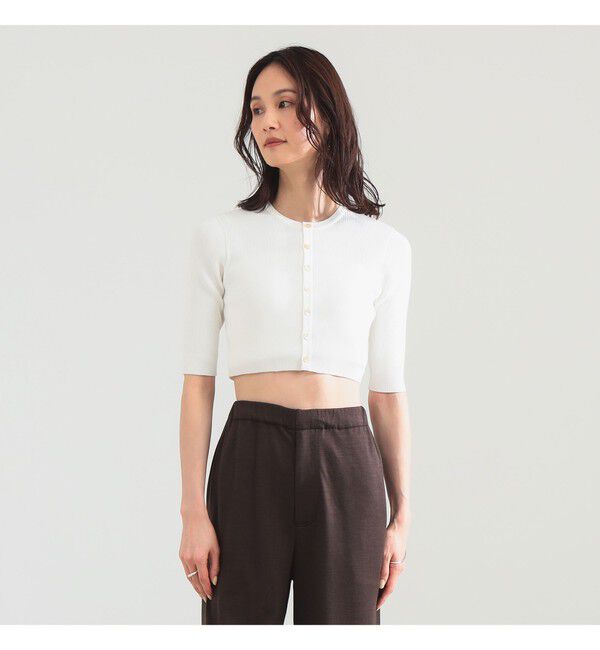 Demi-Luxe BEAMS 「AURALEE / GIZA HIGH GAUGE RIB KNIT SHORT CARDIGAN」|ニット・セーター|
