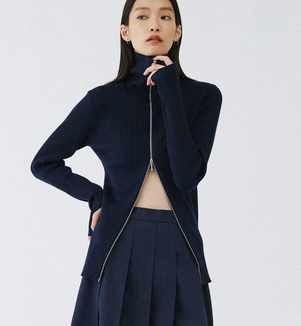  「【2026AW Debut】【UNFORM】カシミヤ混ジップリブニット」|ニット・セーター|