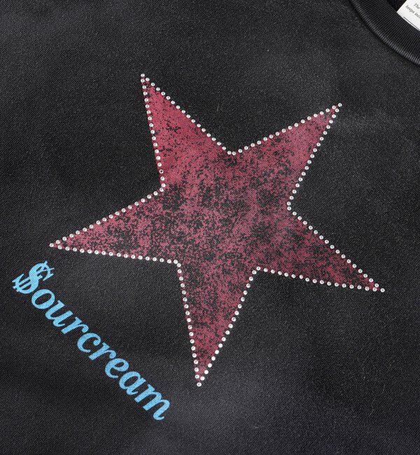  「【Sourcream】スターラインストーンクルースウェット」|Tシャツ・カットソー|