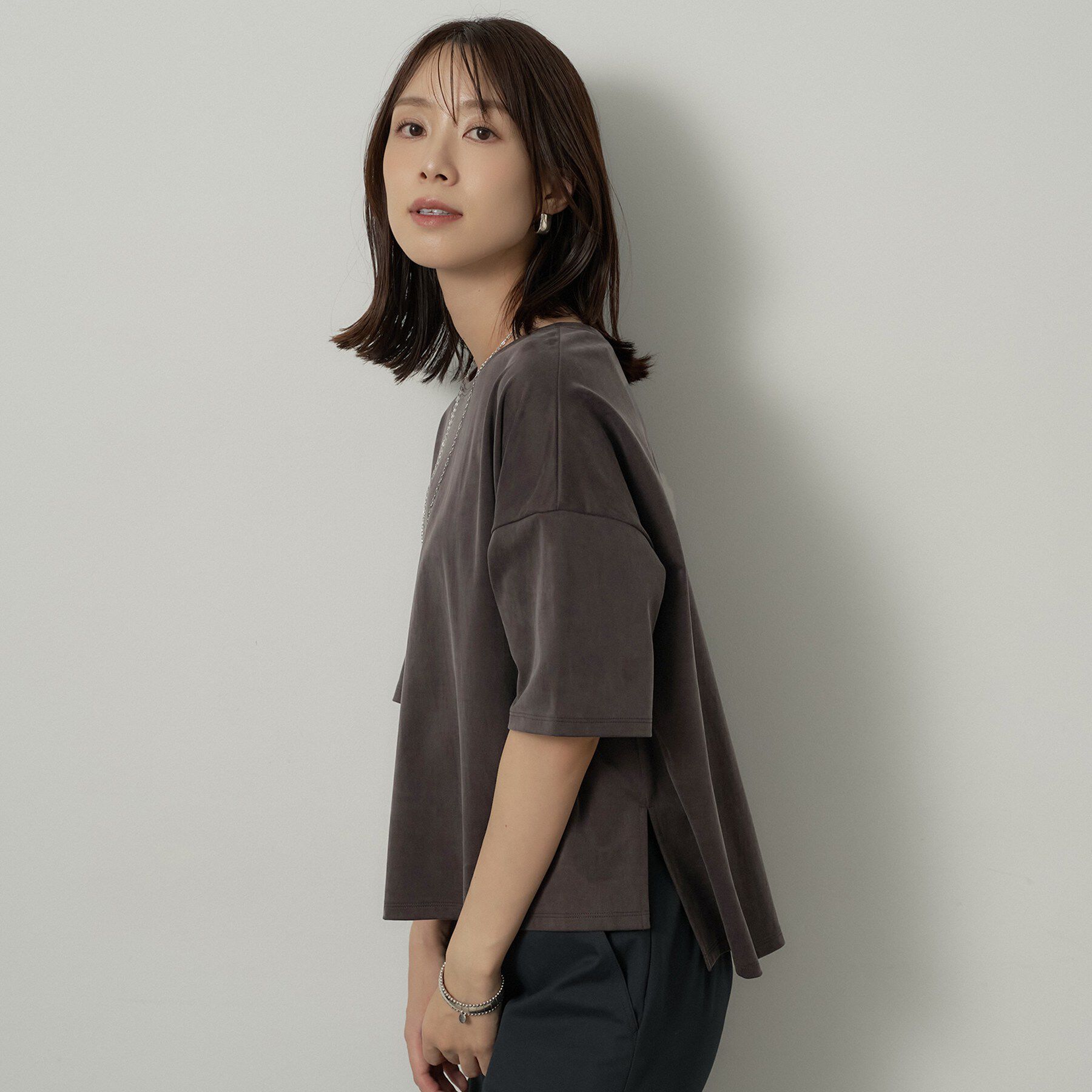 UNTITLED「【きれいめTシャツ/セットアップ可】ヴィンテージライクプルオーバー」|Tシャツ・カットソー|