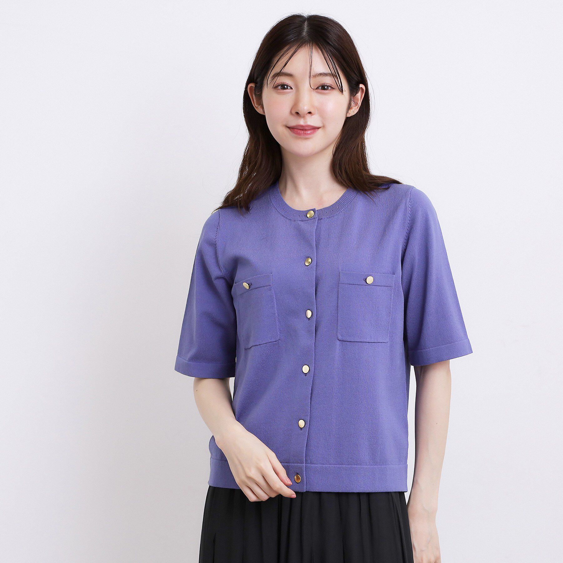 grove「【ひんやり・UV・洗濯機◎】上品コットン混カーディガン」|カーディガン|パープル(082)