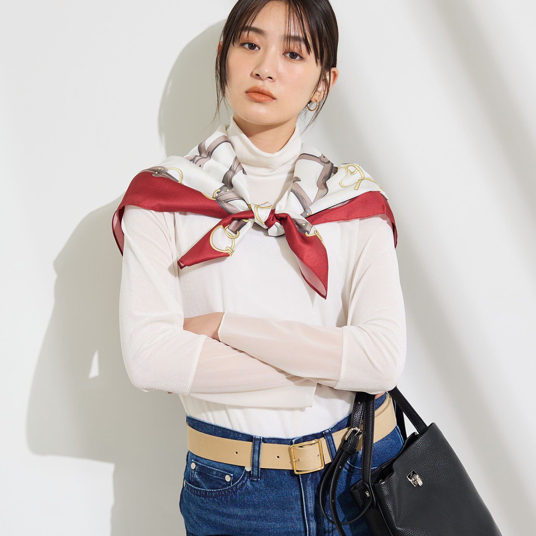 INDIVI「【レイヤード／袖口シアー／日本製】ベロアジャージトップス」|Tシャツ・カットソー|