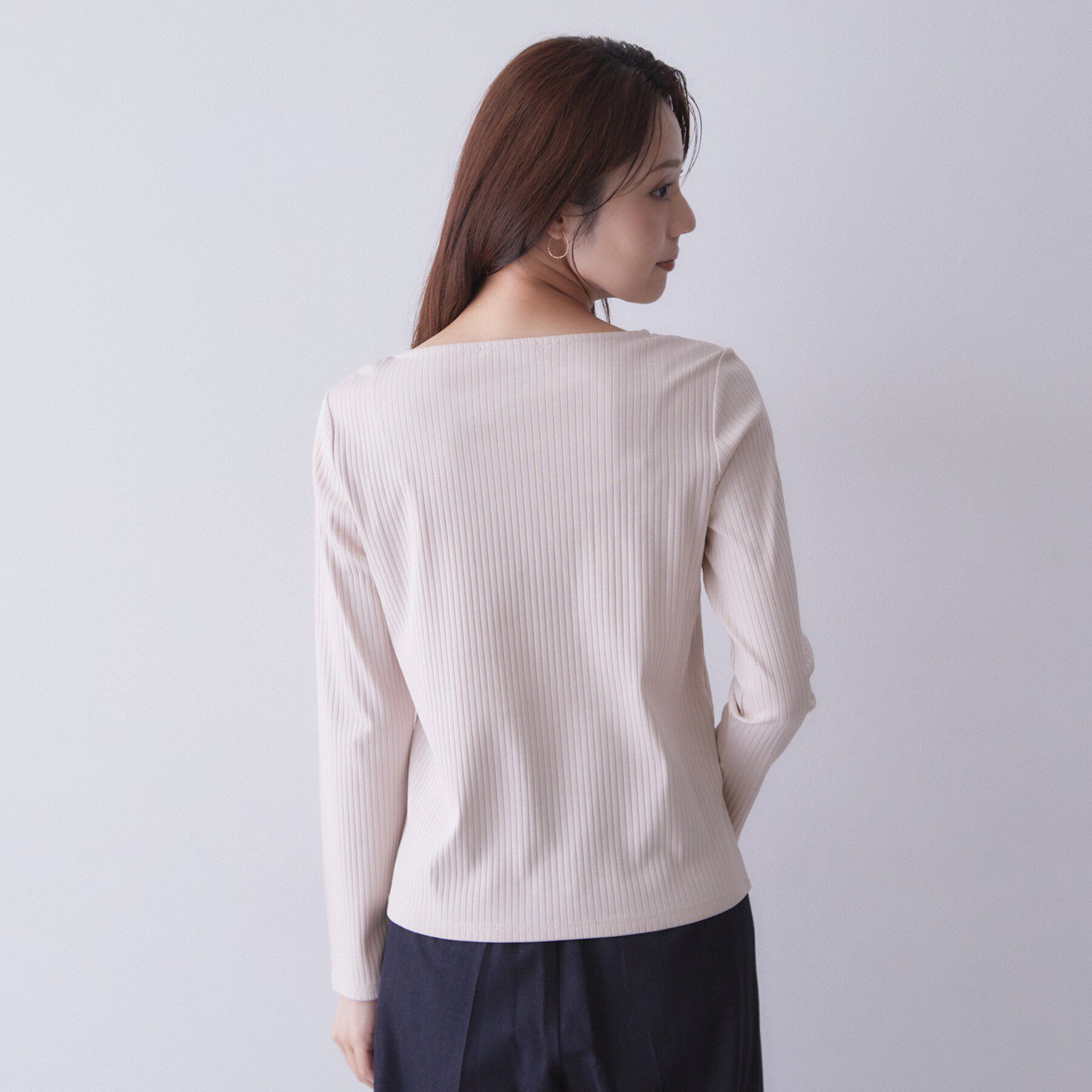 index「【接触冷感／UVケア】テレコボートネックトップス《洗濯機OK》」|Tシャツ・カットソー|