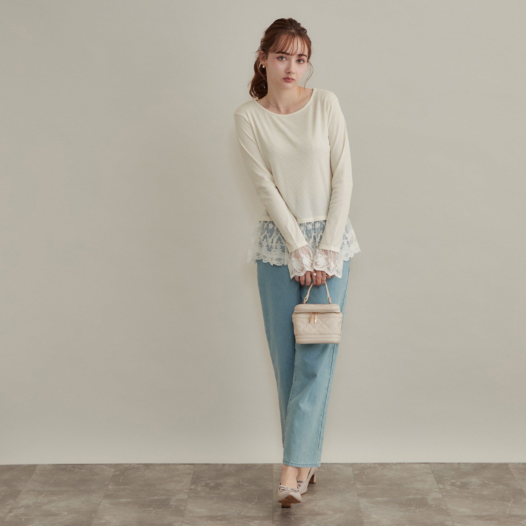 Couture broach「【重ね着で楽しめる・洗濯機可】レース レイヤードトップス」|Tシャツ・カットソー|