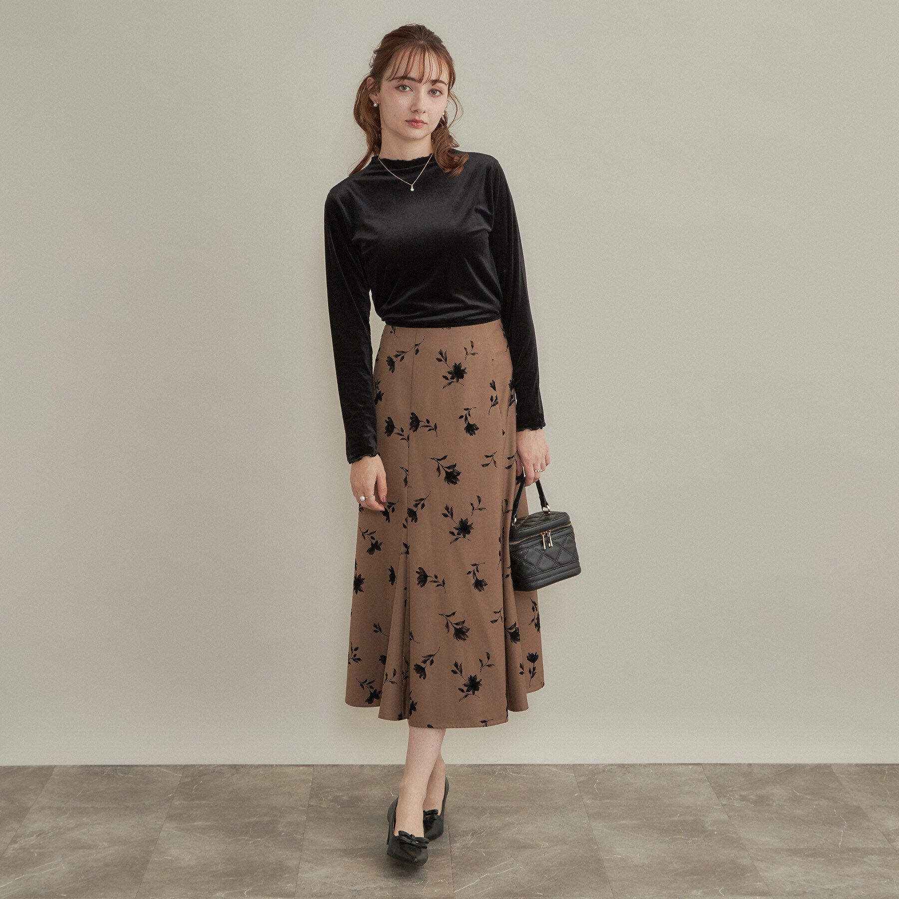Couture broach「【上品な透け感・洗濯機可】シアーベロアトップス」|Tシャツ・カットソー|