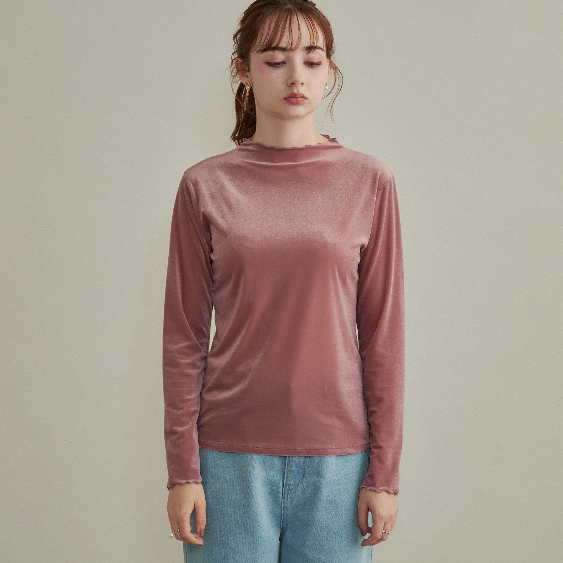 Couture broach「【上品な透け感・洗濯機可】シアーベロアトップス」|Tシャツ・カットソー|