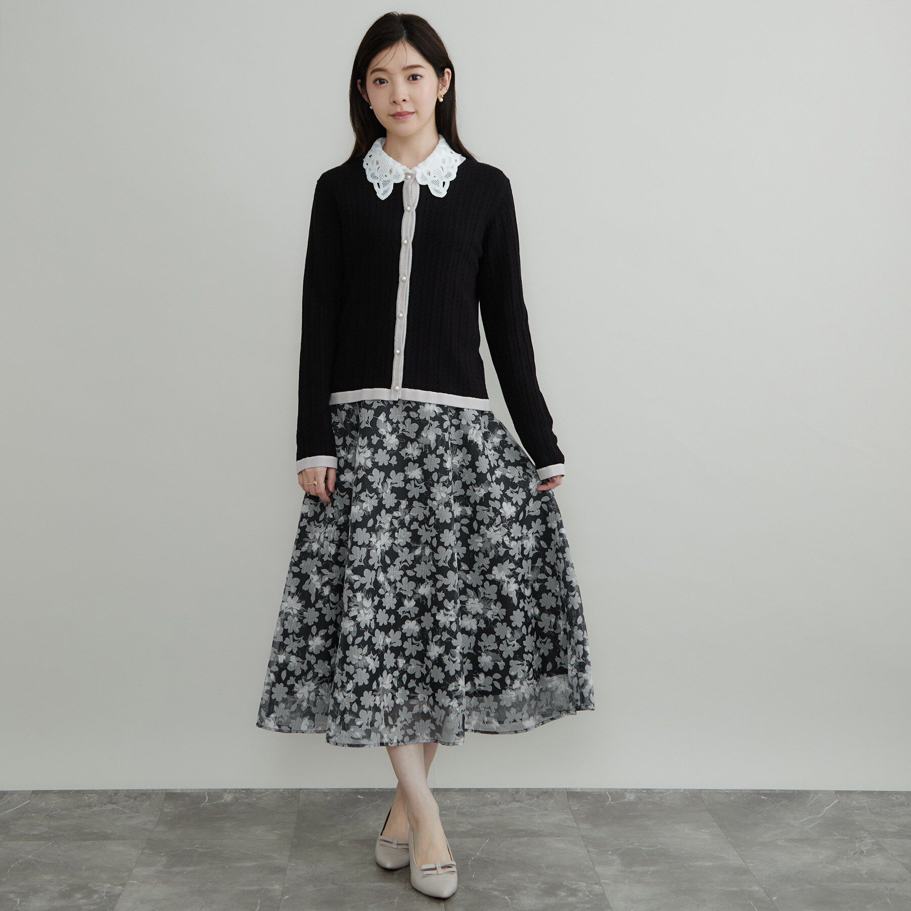 Couture broach「【お顔まわり彩る】レース衿ジョーゼットブラウス」|シャツ・ブラウス|