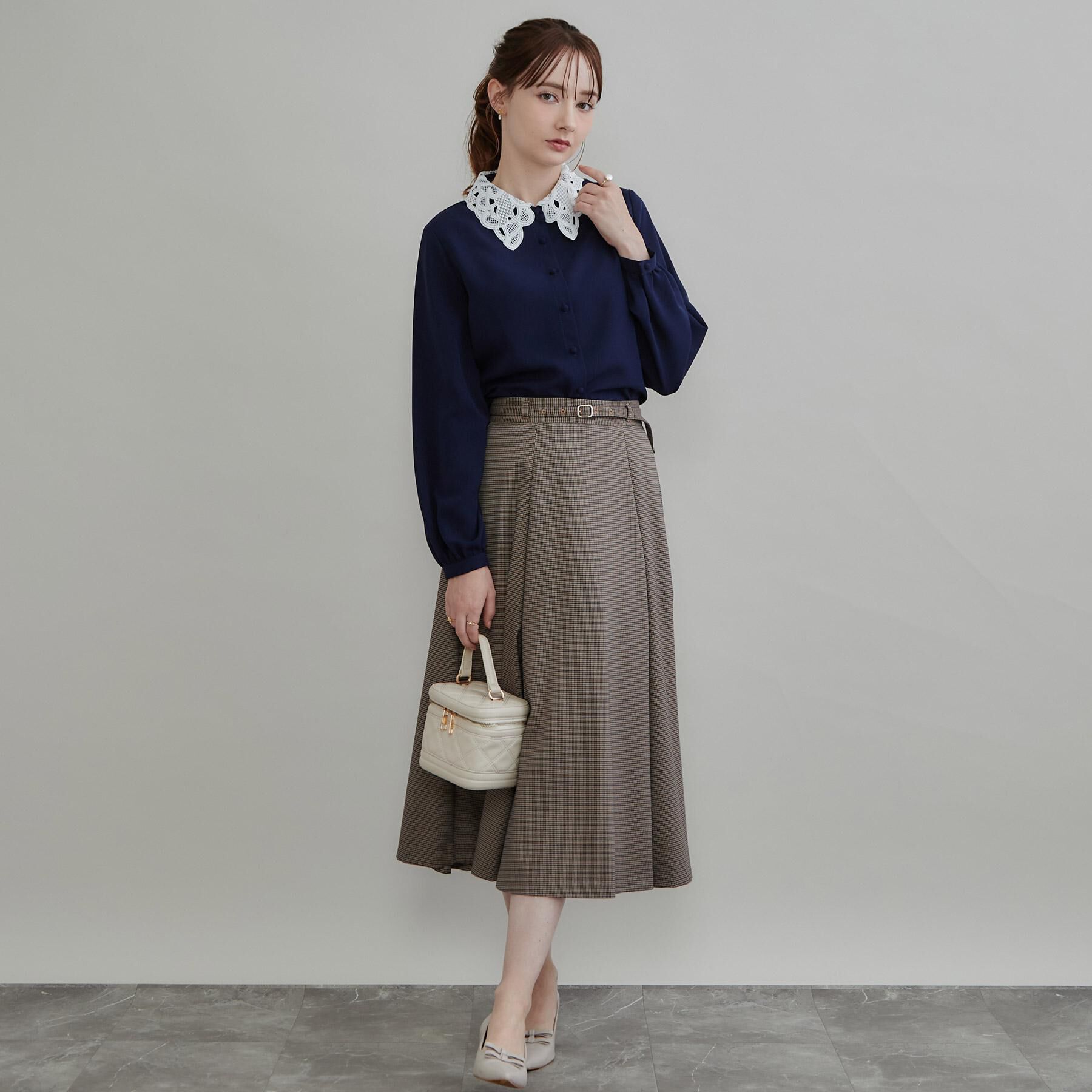 Couture broach「【お顔まわり彩る】レース衿ジョーゼットブラウス」|シャツ・ブラウス|