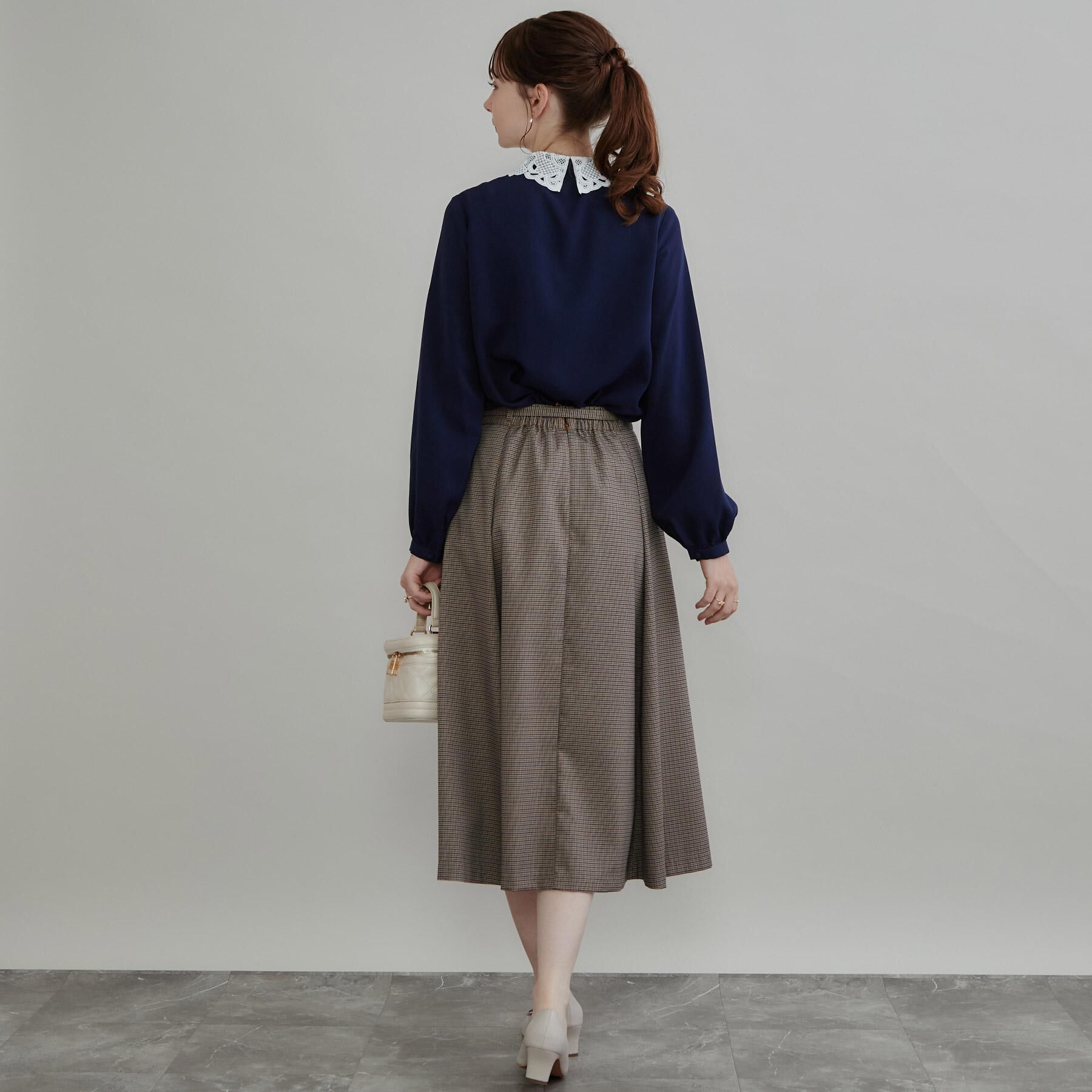 Couture broach「【お顔まわり彩る】レース衿ジョーゼットブラウス」|シャツ・ブラウス|