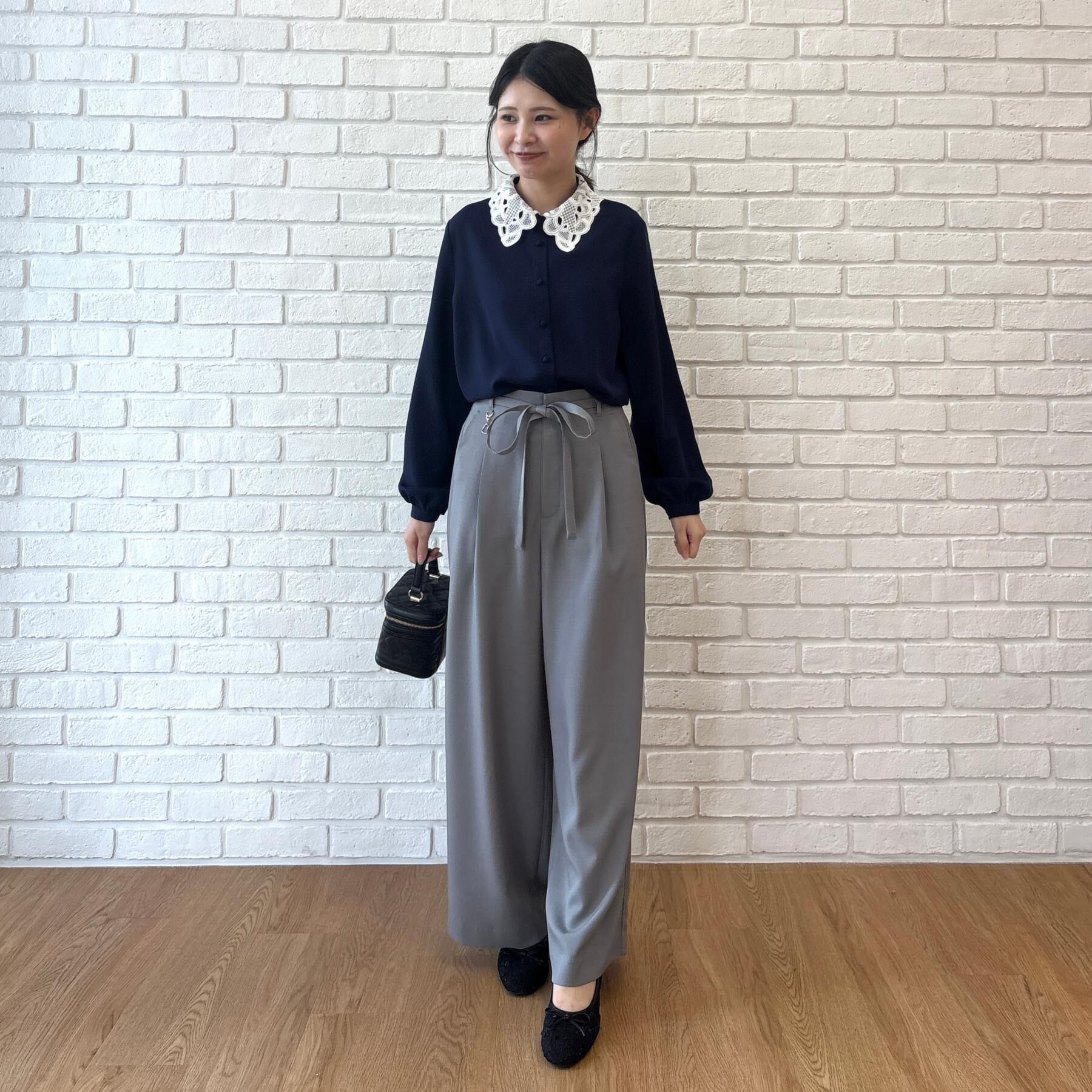 Couture broach「【お顔まわり彩る】レース衿ジョーゼットブラウス」|シャツ・ブラウス|