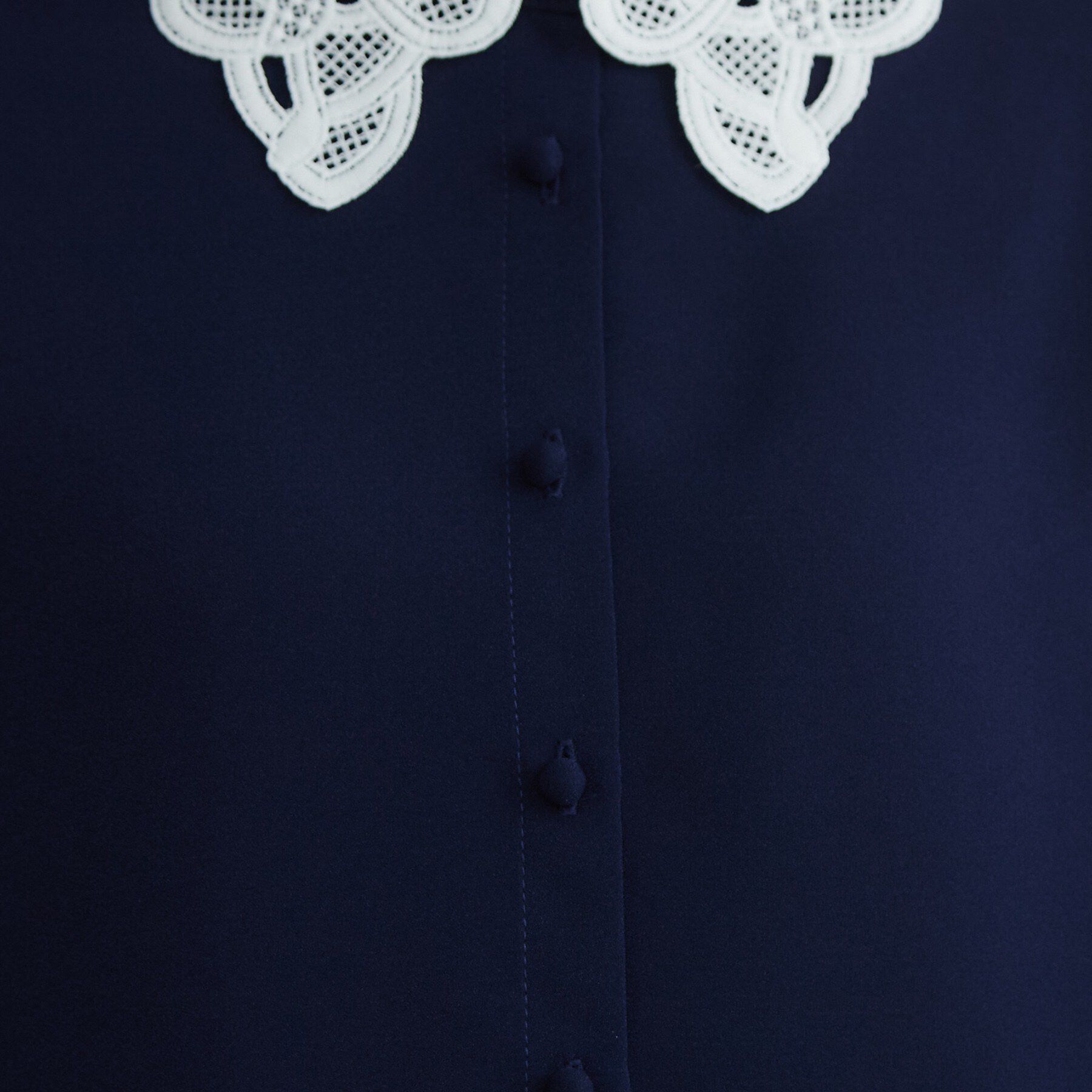 Couture broach「【お顔まわり彩る】レース衿ジョーゼットブラウス」|シャツ・ブラウス|