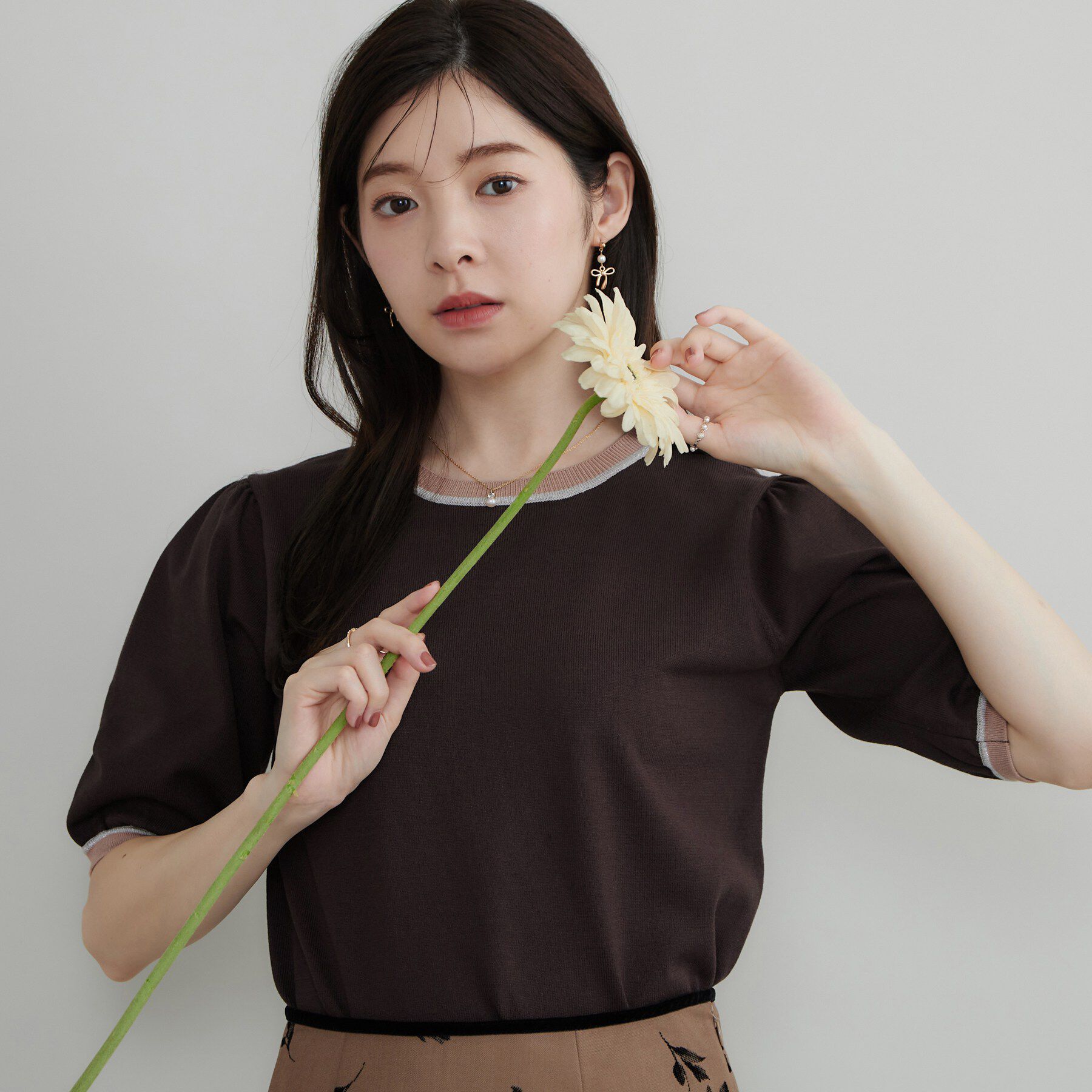 Couture broach「【きちんと見えて華やか・アンサンブル可】ラメ配色ニット」|ニット・セーター|