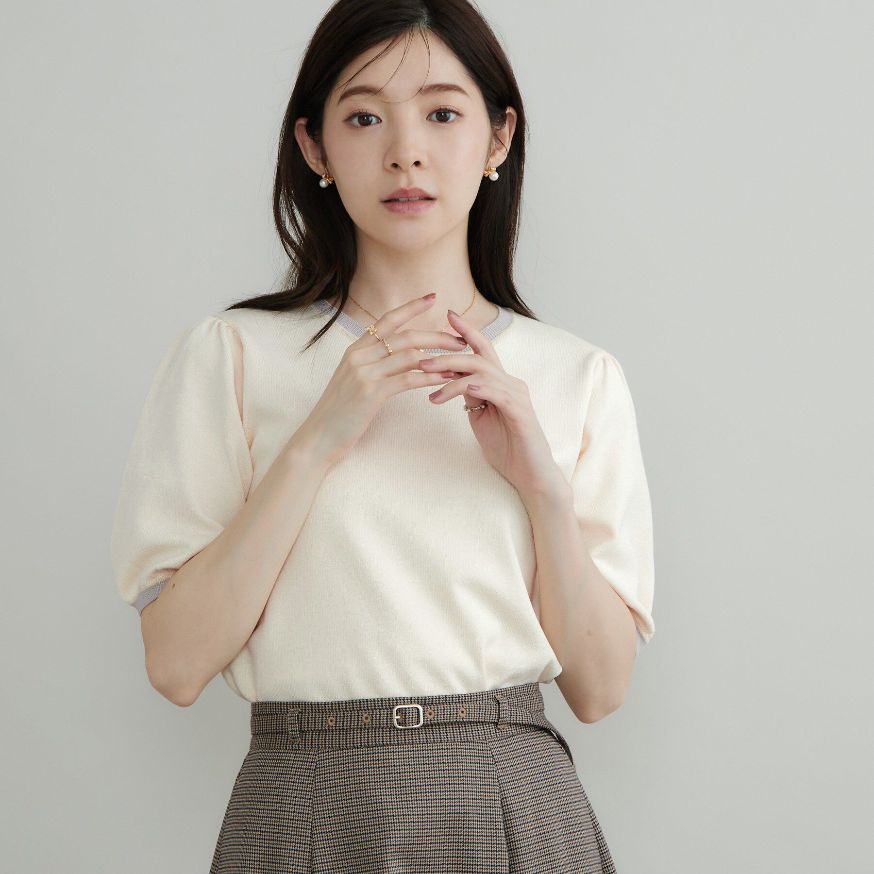 Couture broach「【きちんと見えて華やか・アンサンブル可】ラメ配色ニット」|ニット・セーター|