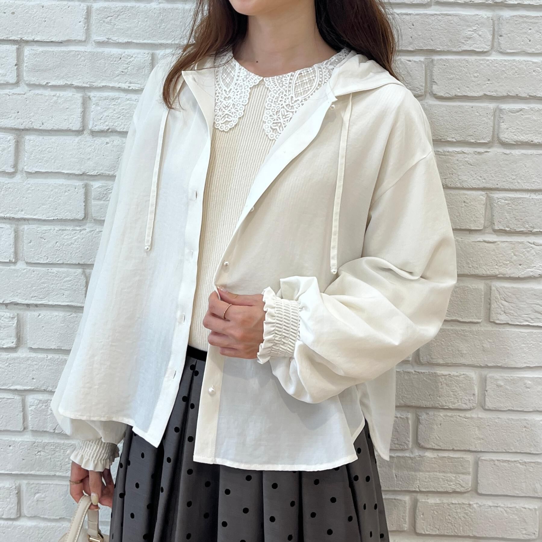 Couture broach「【大人可愛いフーディー】愛されシアーシャツ」|シャツ・ブラウス|
