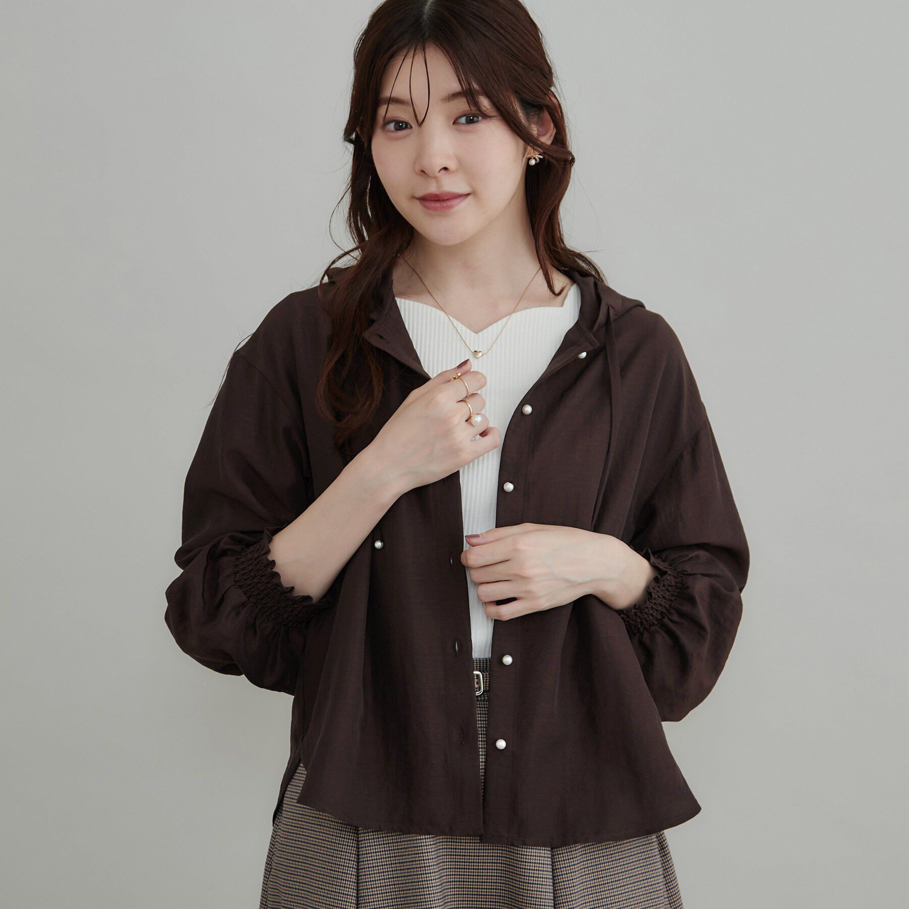 Couture broach「【大人可愛いフーディー】愛されシアーシャツ」|シャツ・ブラウス|