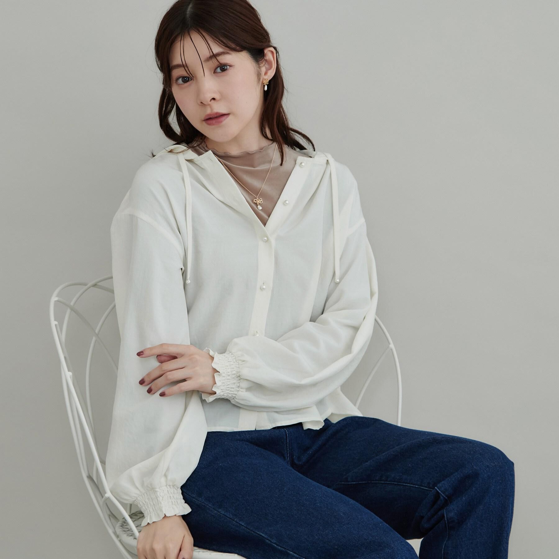Couture broach「【大人可愛いフーディー】愛されシアーシャツ」|シャツ・ブラウス|