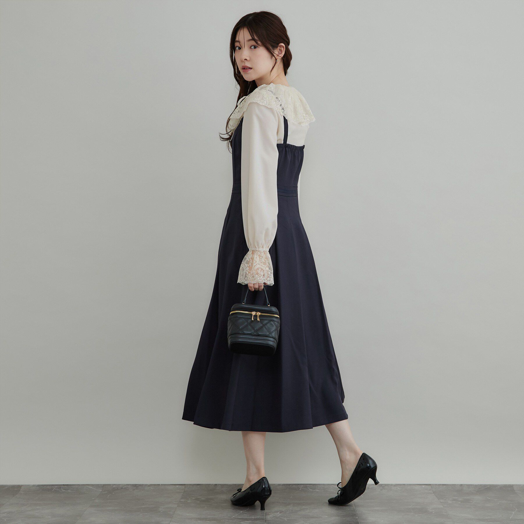 Couture broach「【フレアで腰回りカバー】タックキャミワンピース」|ワンピース|
