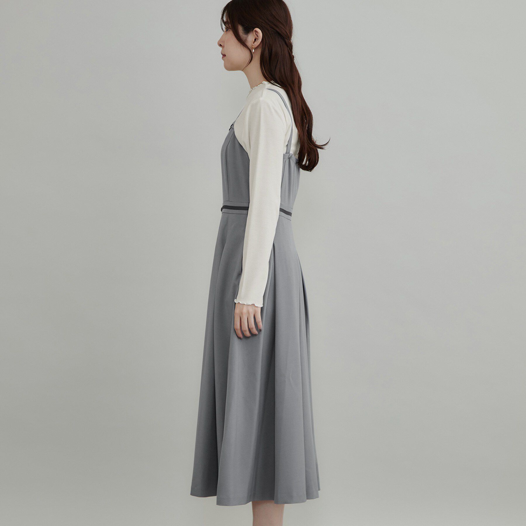 Couture broach「【フレアで腰回りカバー】タックキャミワンピース」|ワンピース|