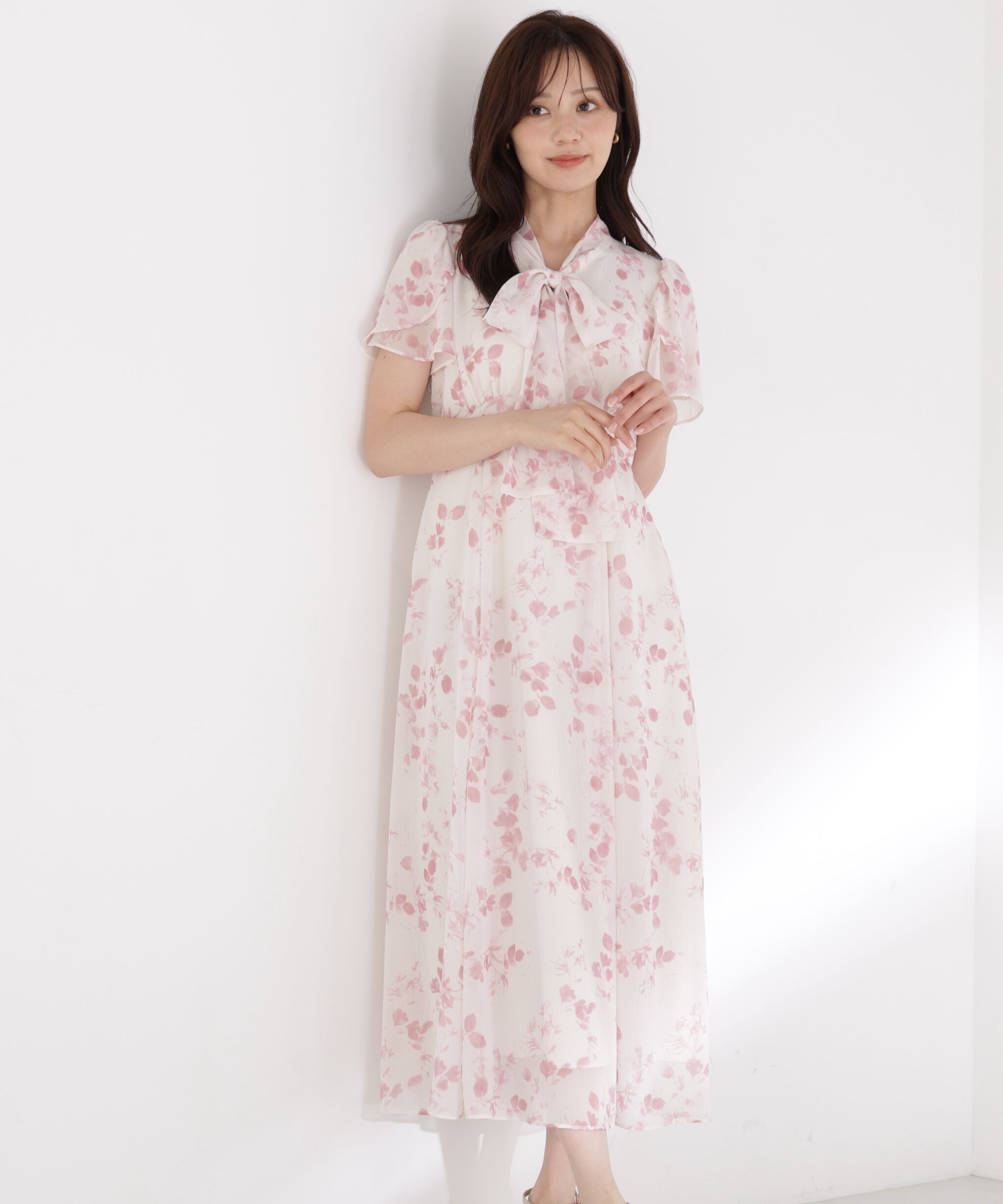 PROPORTION BODY DRESSING「フラワープリントボウタイワンピース」|ワンピース|ピンク