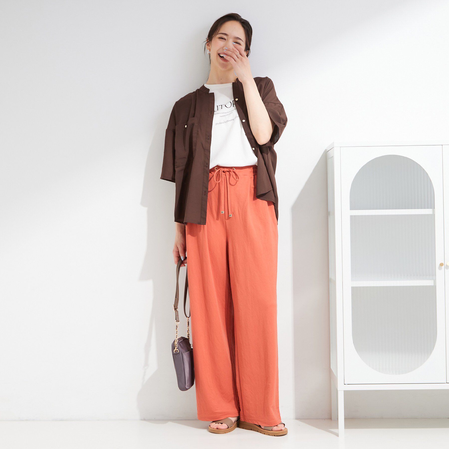 SHOO･LA･RUE「【S-LL/洗濯機可】カノコ編みでさらっと快適 リラックスワイドパンツ」|その他|