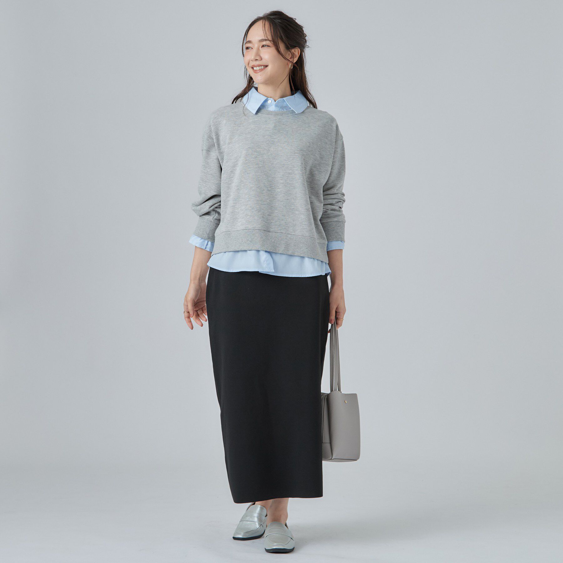 SHOO･LA･RUE「【S-LL/セットアップ可/洗濯機可】大人に似合う スポンディッシュ ニットナロースカート」|スカート|