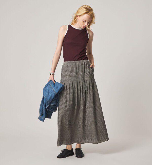 STEVEN ALAN「＜Steven Alan＞コットン サッカー タック ロング スカート」|スカート|