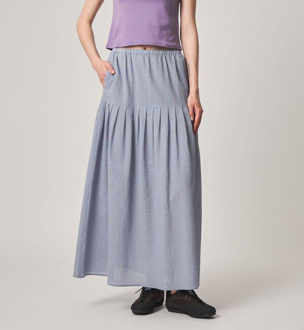 STEVEN ALAN「＜Steven Alan＞コットン サッカー タック ロング スカート」|スカート|