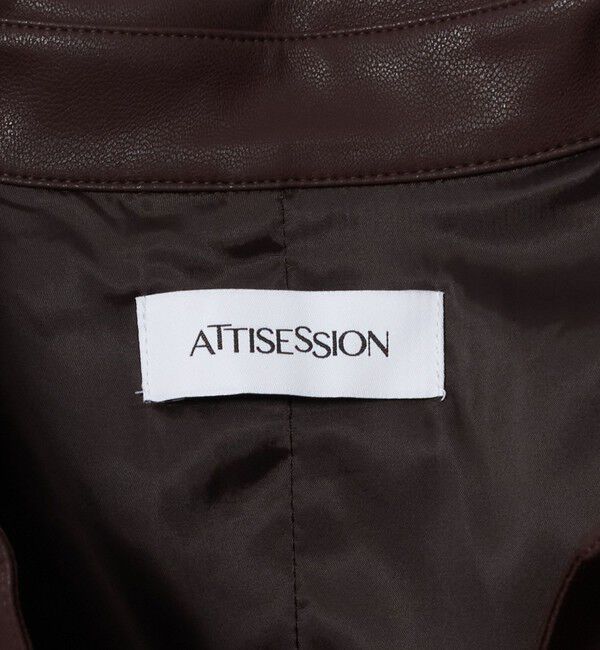 ATTISESSION「＜ATTISESSION＞レザーライク カーブ カフス シャツ」|シャツ・ブラウス|
