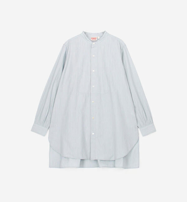  「INDIA INDUSTRY | コットン バンドカラーブザムチュニックシャツ STRIPE WOMEN」|シャツ・ブラウス|