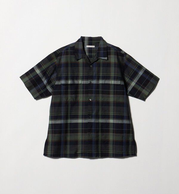 UNITED ARROWS「コットン/リネン ダークマドラスチェック オープンカラーシャツ」|シャツ・ブラウス|