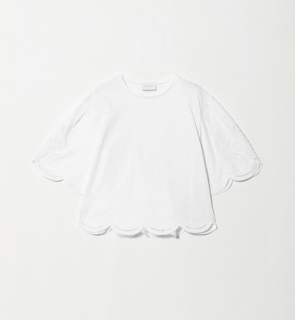 UNITED ARROWS「エンブロイダリー スカラップ Tシャツ」|Tシャツ・カットソー|