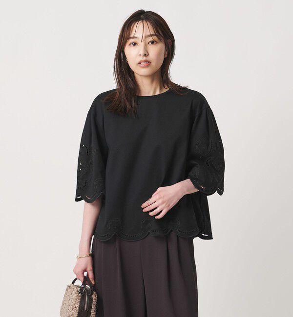 UNITED ARROWS「エンブロイダリー スカラップ Tシャツ」|Tシャツ・カットソー|