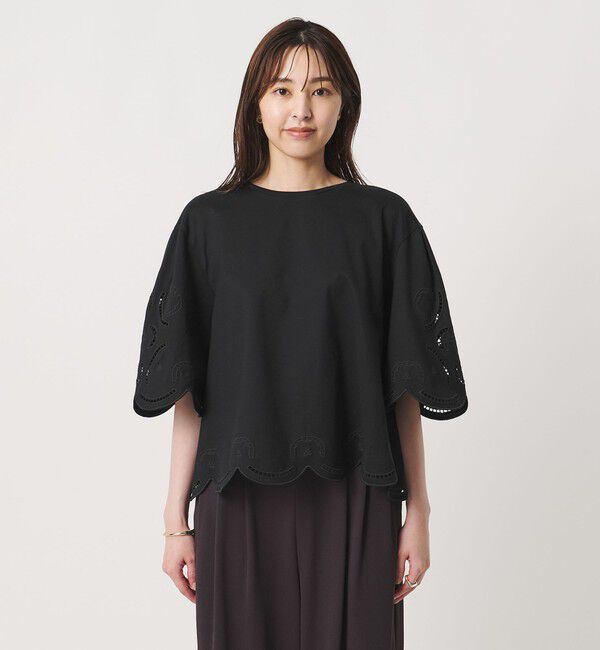UNITED ARROWS「エンブロイダリー スカラップ Tシャツ」|Tシャツ・カットソー|